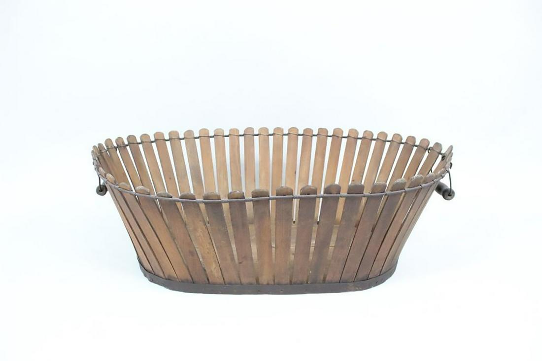 Antique Shaker Picket Fence Oblong Basket w/Patina (1 of 13)
