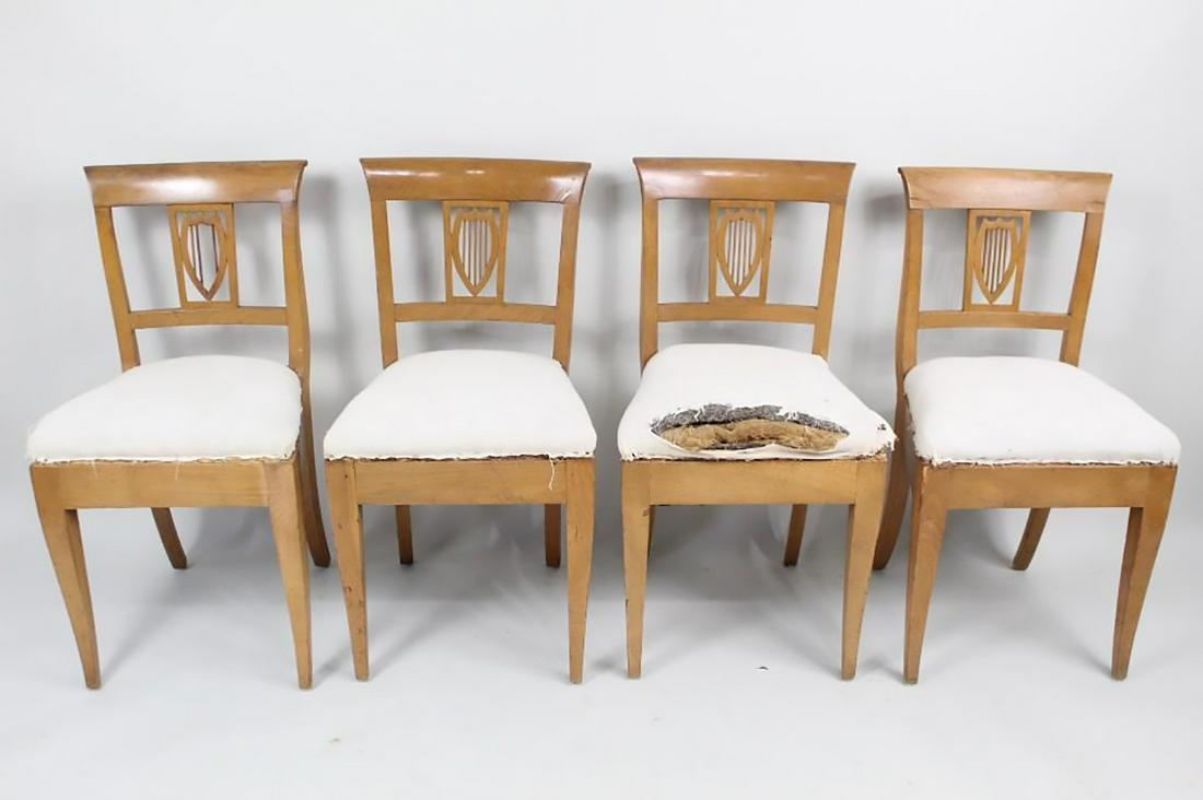 4 Neoclassical Federal Empire Style Blonde Wood Chairs (1 of 14)