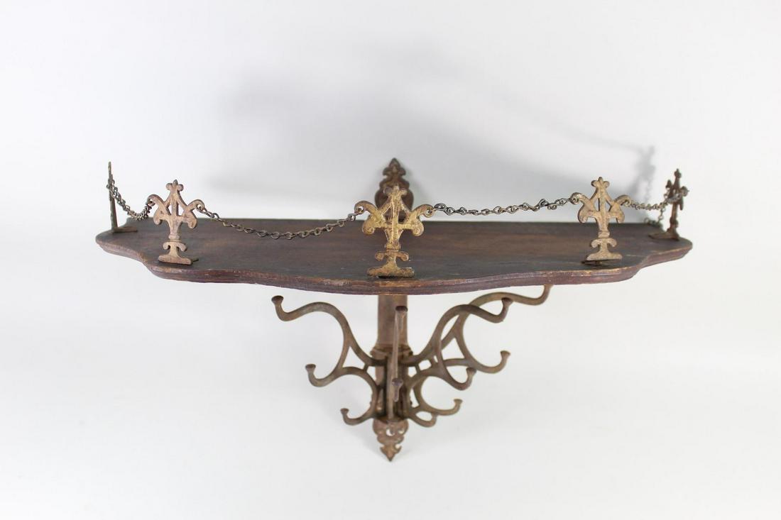 Victorian Cast Iron Hallway Wall Shelf Coat & Hat Rack (1 of 11)