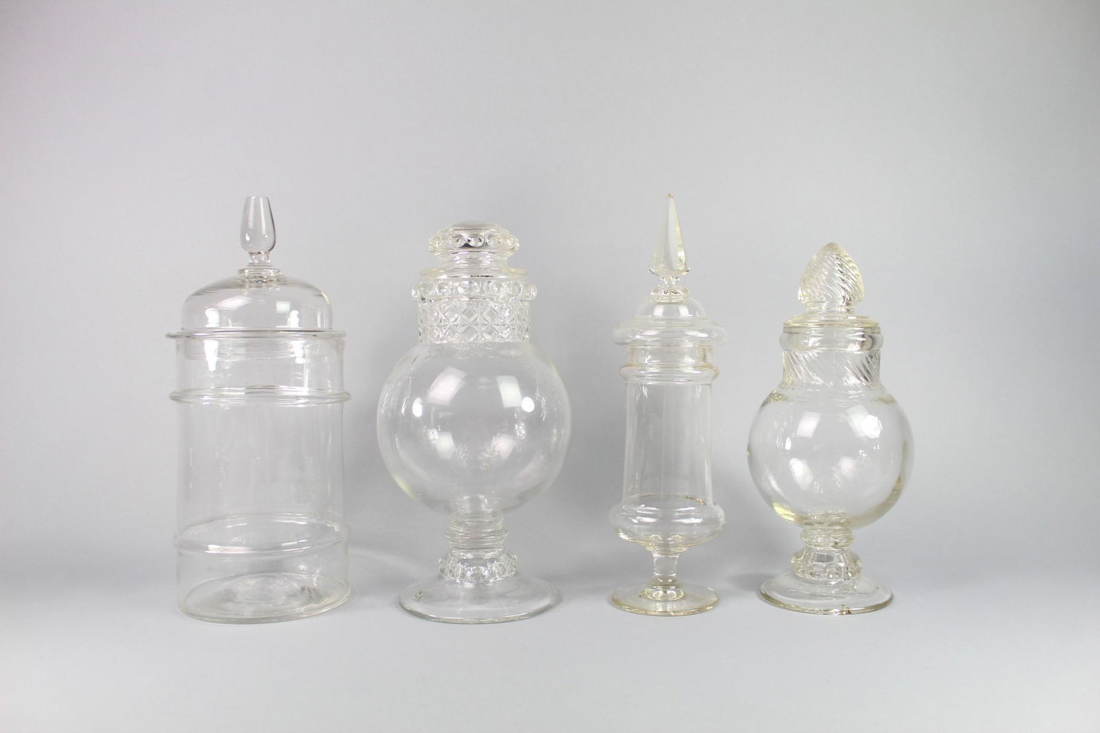 4 Victorian Apothecary General Store Lidded Glass Jars (1 of 19)