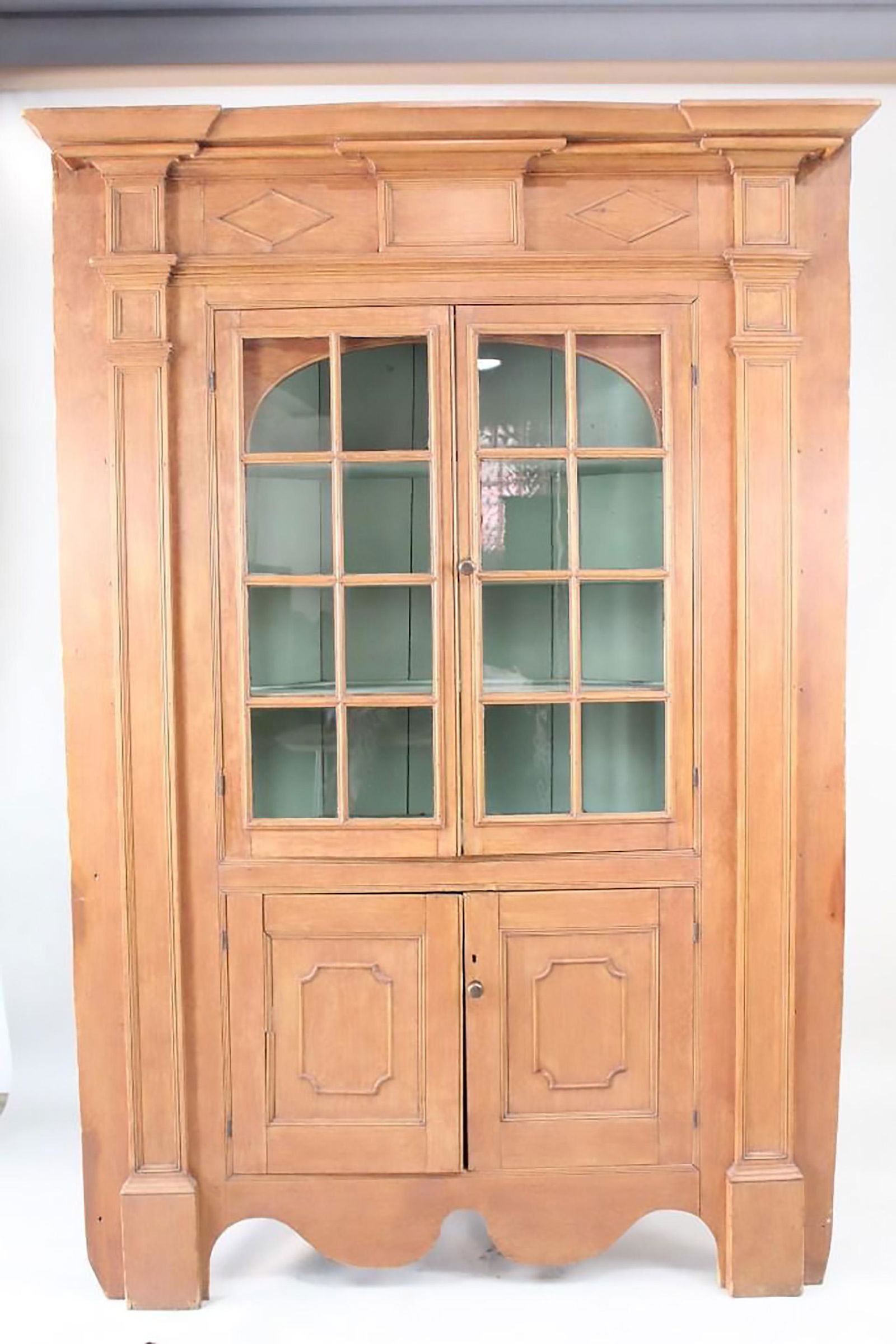 Large Conn. Antique Corner Cupboard Country Farmhouse (1 of 12)