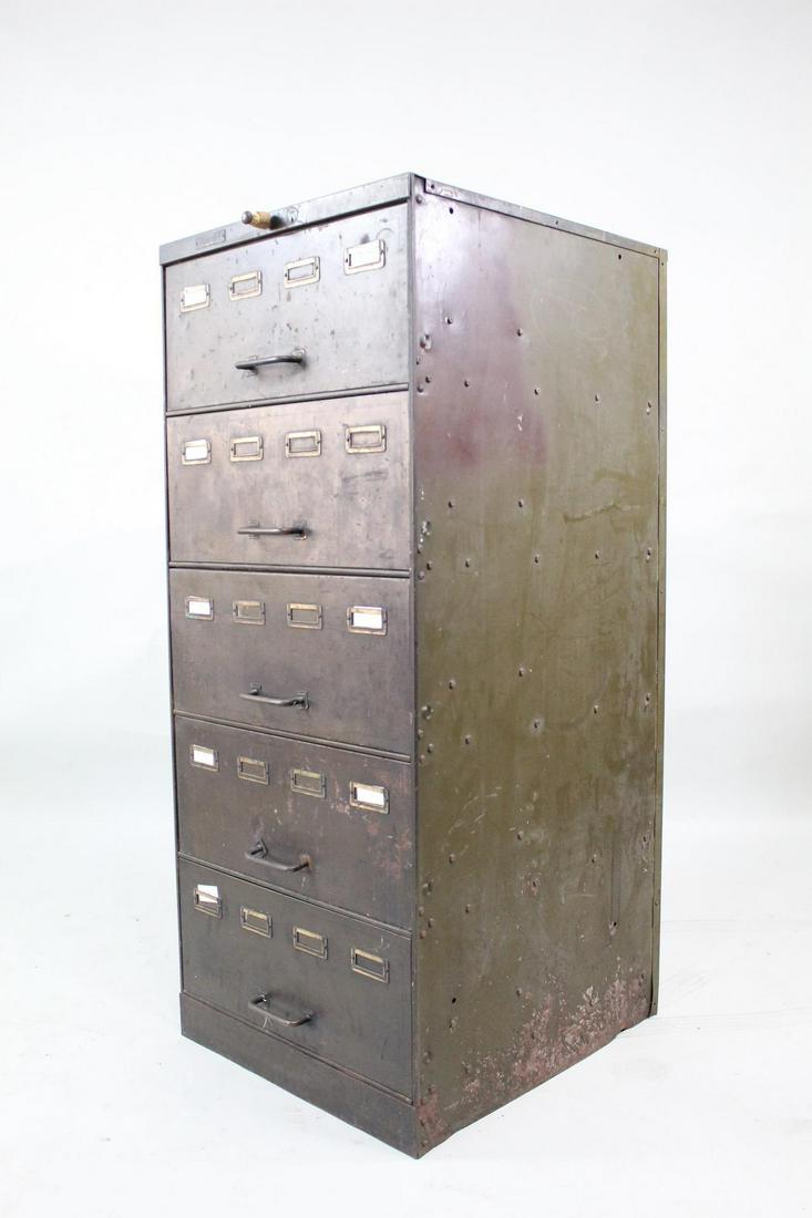 Industrial Art Metal Filing Cabinet w/45 RPM Records (1 of 13)
