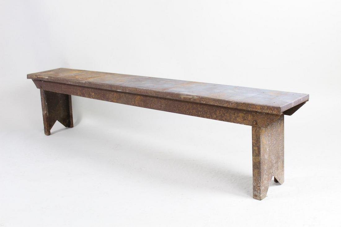 Industrial Steel 6ft Metal Bench, Looks like Wood (1 of 9)