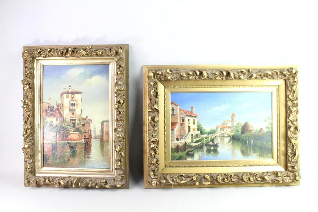 Pair James Stuart Blackton Venice Oil Paintings, Signed (1 of 20)