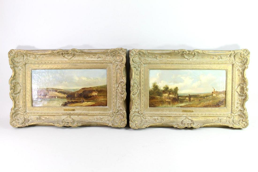 Pair of A.H. Vickers 19th C Landscape Oil Paintings (1 of 18)