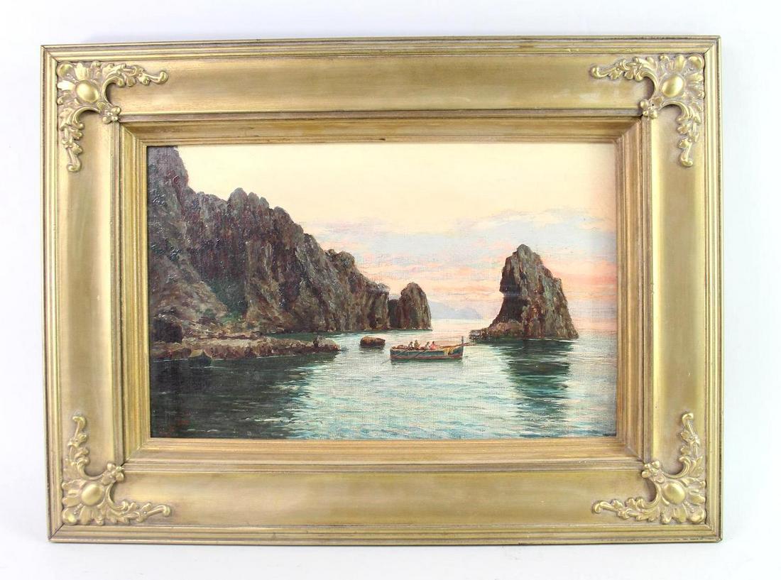 Guiliano De Luca Italy Sunset Cliffs Seascape Painting (1 of 10)