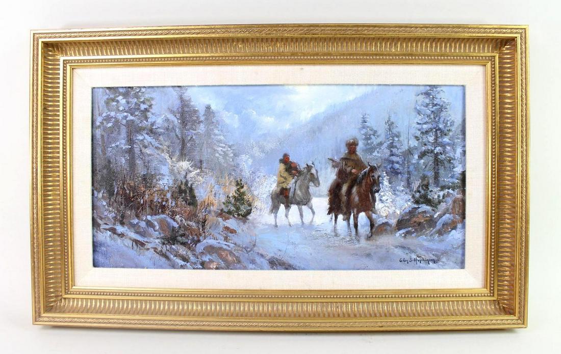 Glen S Hopkinson Native American Family Winter Painting (1 of 9)