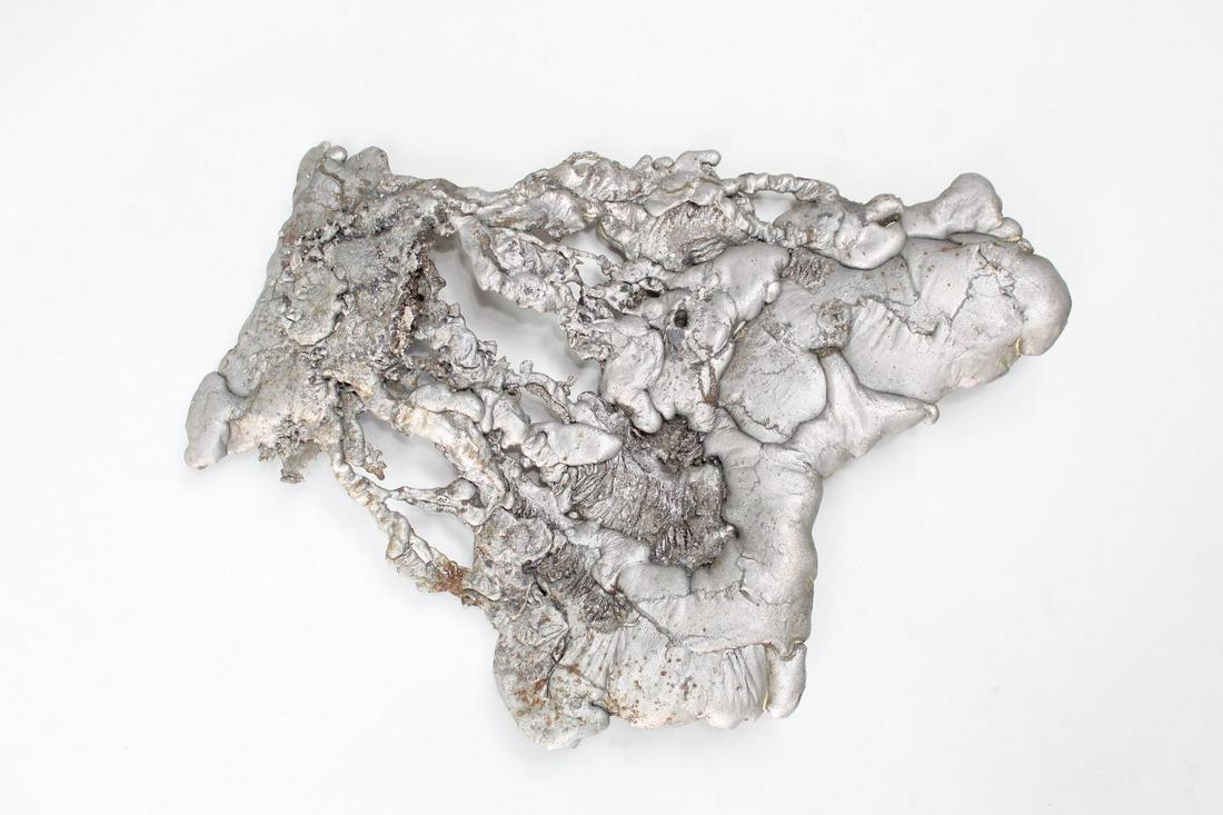 Brutalist Metal Slag Found Art Sculpture, Chemiakin, 3: Abstract Metal Splatter Found Art, Chemiakin 3 of 35 Mixed metals, silver finish Weight: 60 lbs Dimensions are 23 in h x 20.5 in w x 3 in d. This metal slag piece was handpicked by artist Mihail Chemi