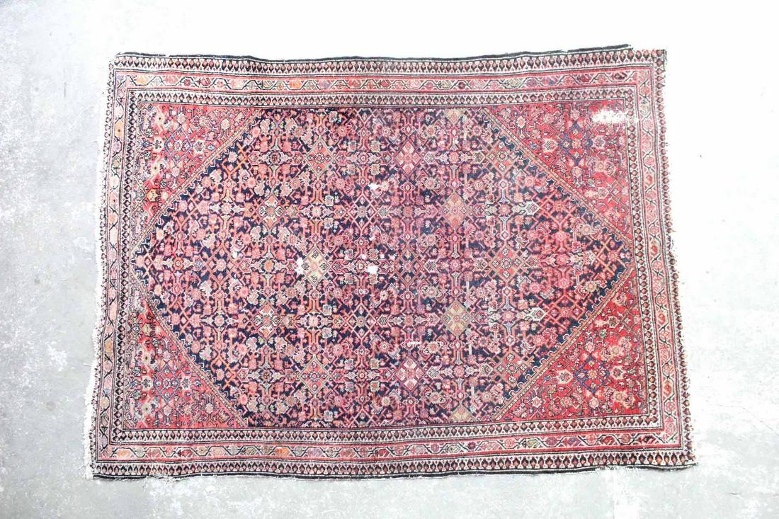 Small Red Black Intricate Pattern Border Oriental Rug (1 of 11)