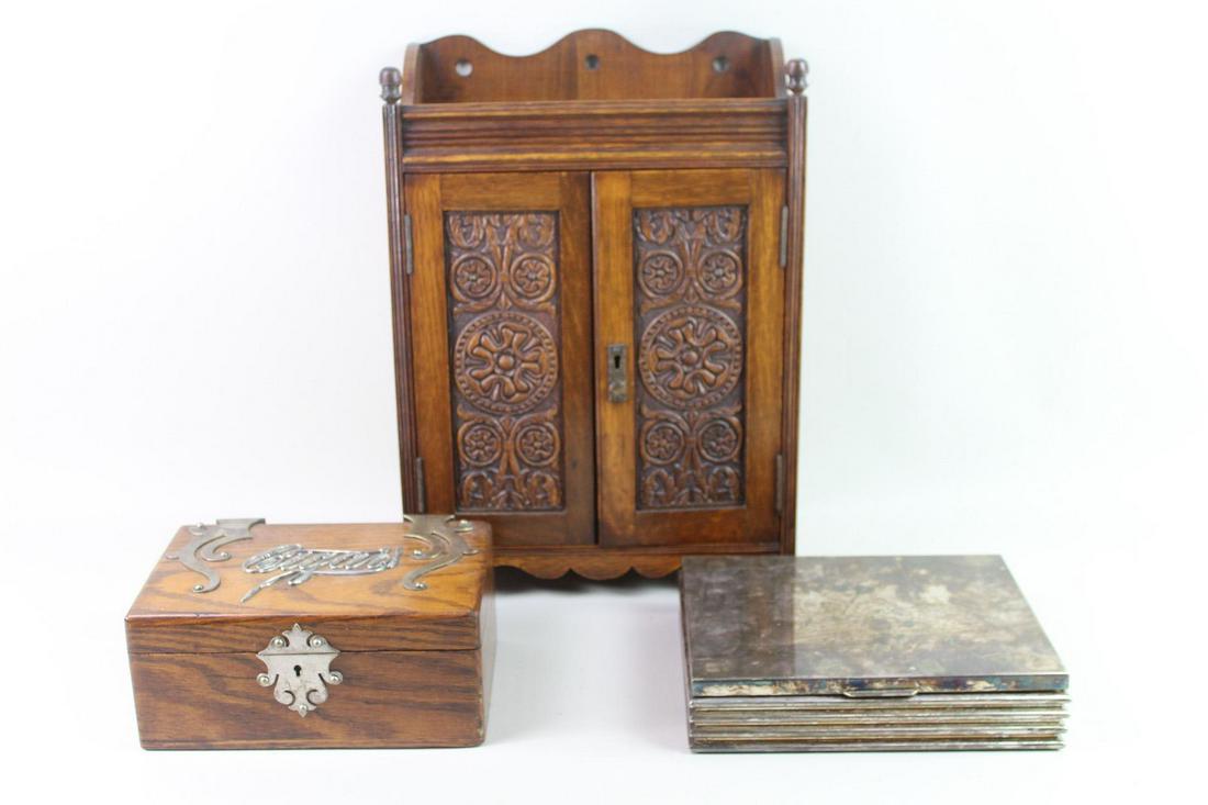 Lot of 3 Smoking Cabinets, Humidor, Cigar, Pipes (1 of 18)