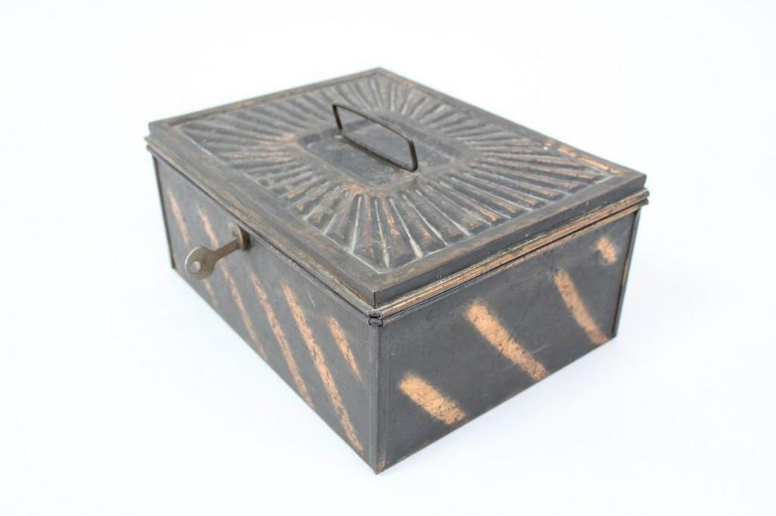 Antique Metal Yale & Towne Japanned Document Lock Box (1 of 11)
