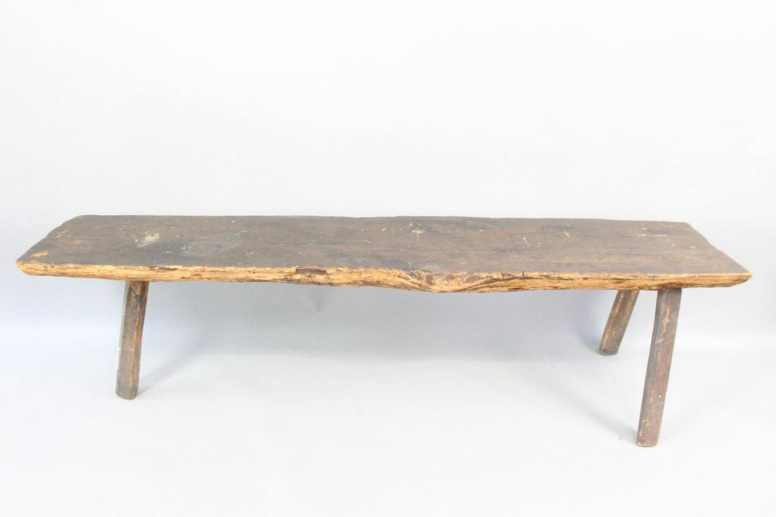 Primitive 3 Leg Butcher Block Bench, Coffee Table (1 of 10)