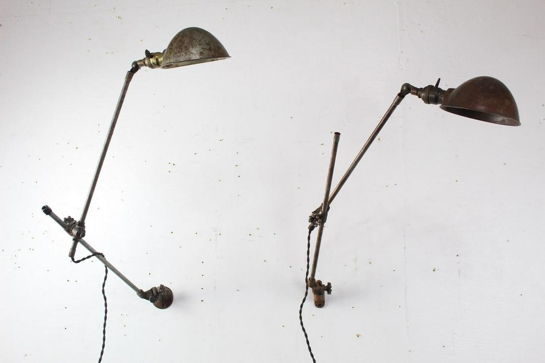 Pair OC White Industrial Wall/Bench Mount Work Lamps (1 of 18)