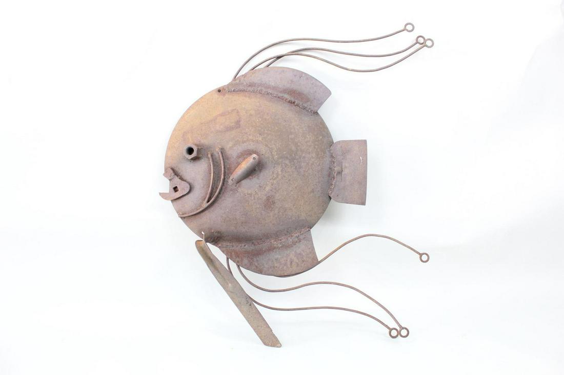 Modern Large Metal Garden Fish Sculpture, Bill Heise (1 of 12)