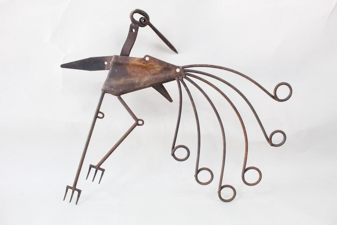 Modern Large Metal Garden Peacock Sculpture, Bill Heise (1 of 13)