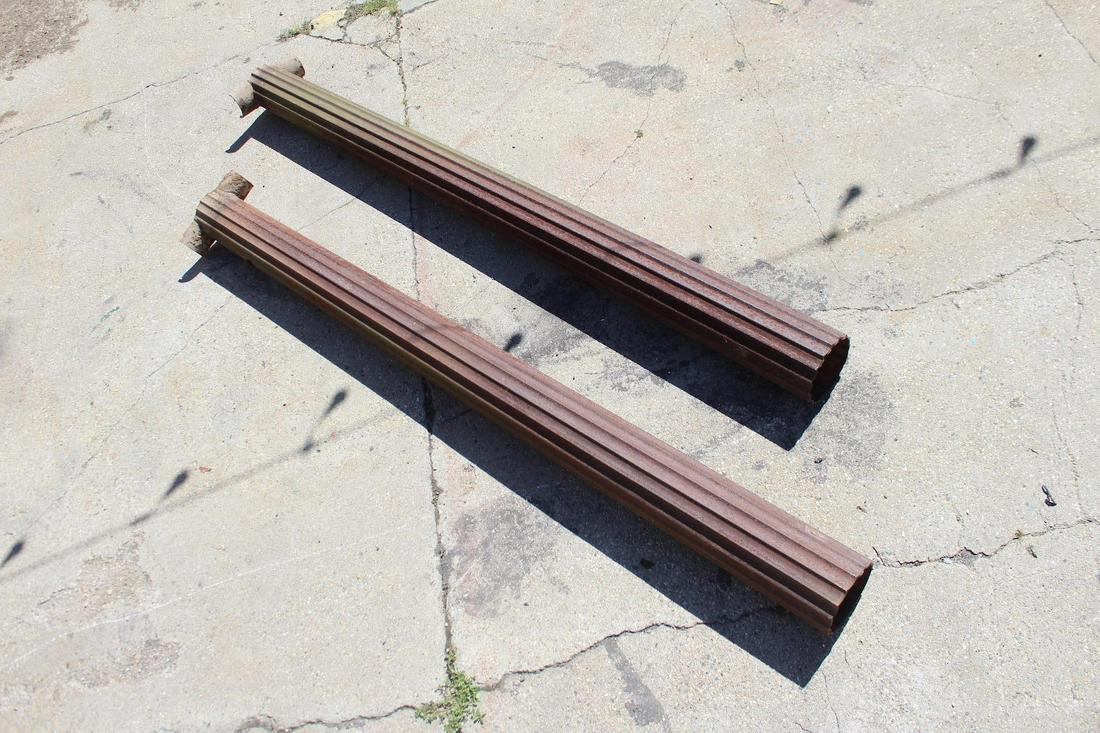 Pair of 8 ft Tall Neoclassical Column Iron Lamp Posts (1 of 8)