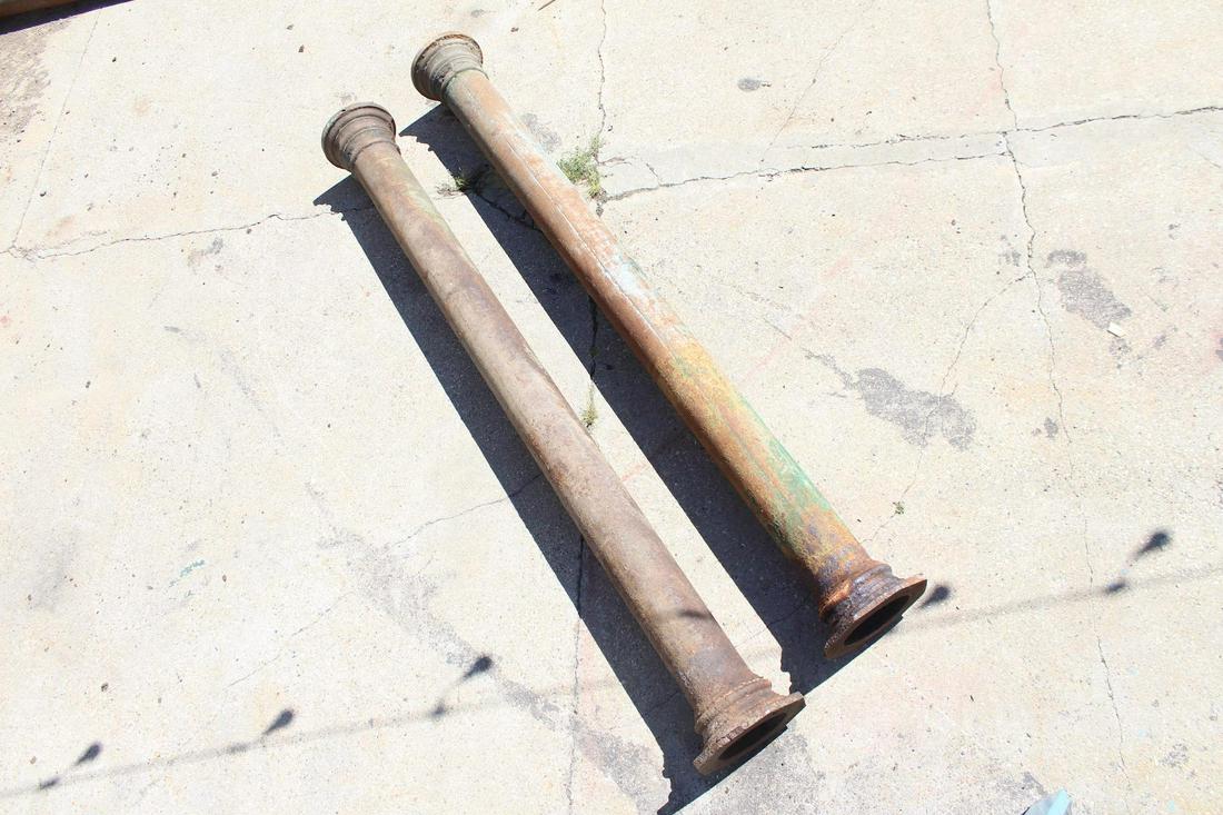 Pair Architectural Column Cast Iron Lamp Posts w/Patina (1 of 12)