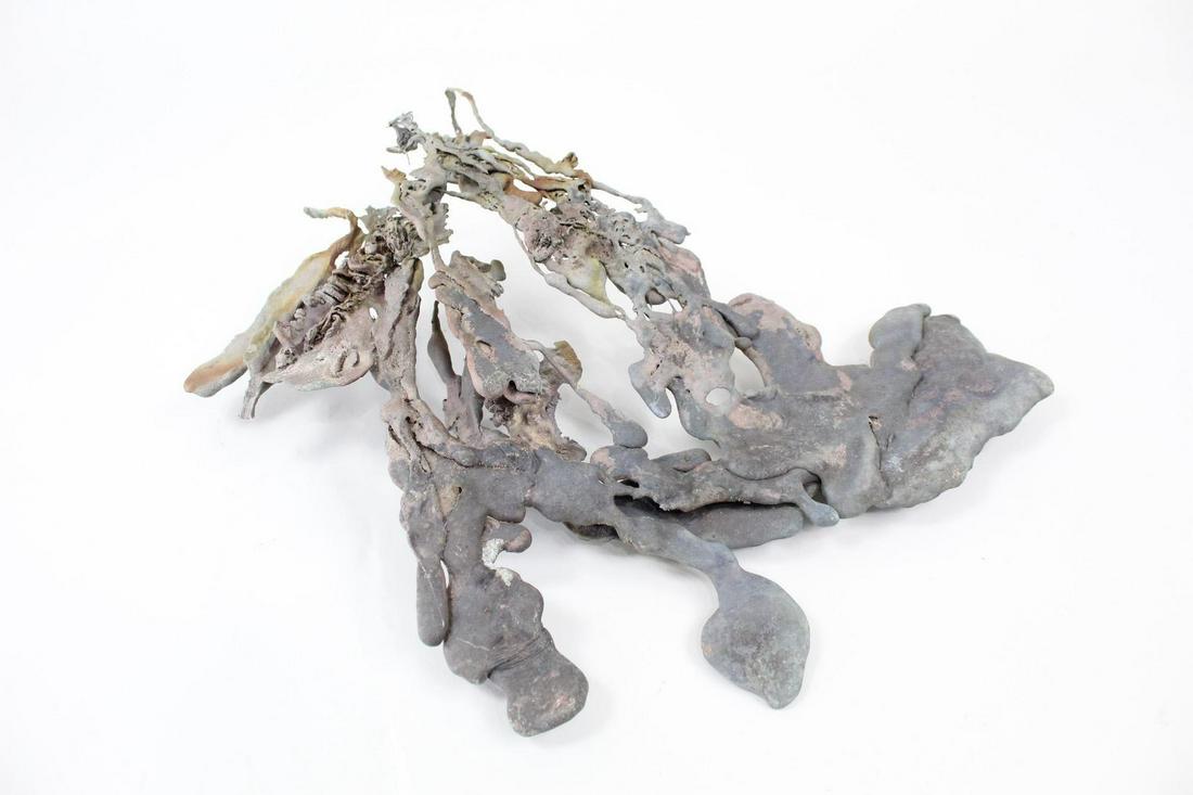 Brutalist Metal Slag Found Art Sculpture, Chemiakin, 23: Abstract Metal Splatter Found Art, Chemiakin 23 of 35 Mixed metals Weight: 23 lbs Dimensions are 22 in h x 23 in w x 6 in d.This metal slag piece was handpicked by artist Mihail Chemiakin (b.1943) ove