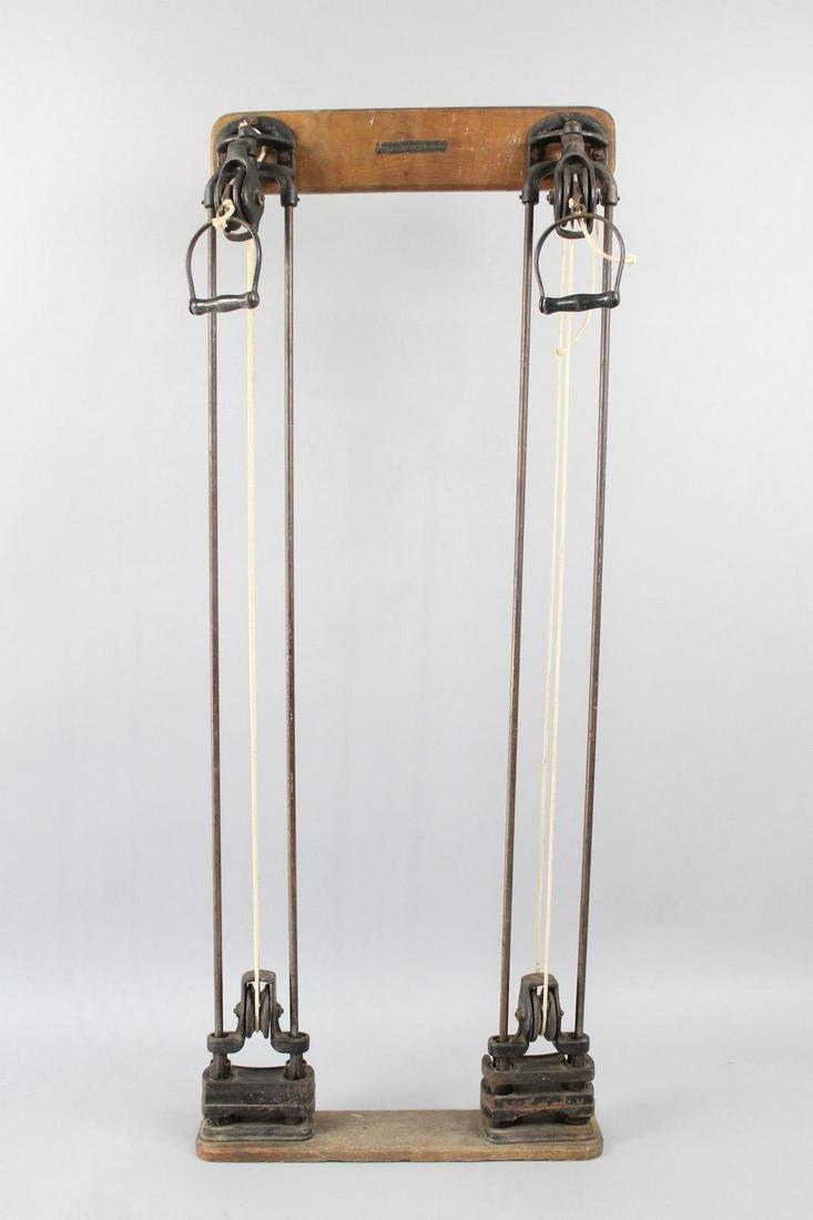 Antique Wall Mounted Cast Iron Gym Exercise Machine (1 of 10)