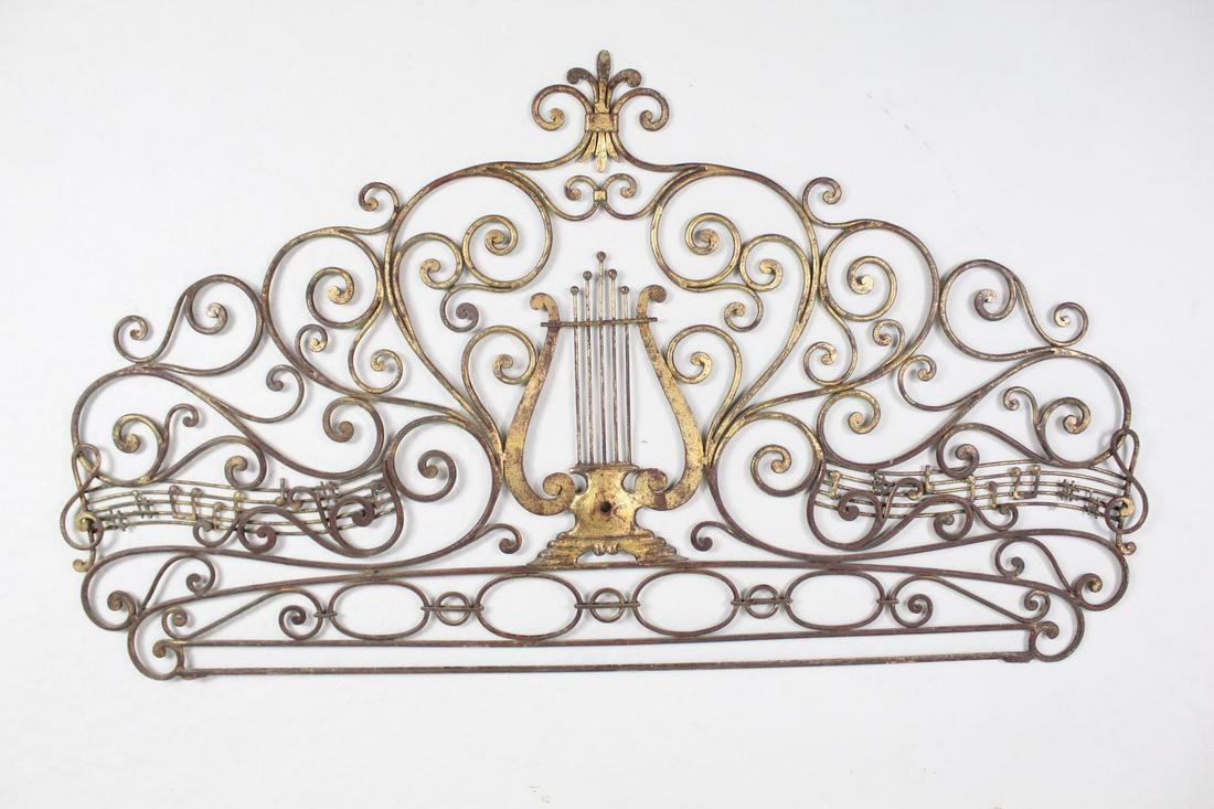 Gilded Music Themed Architectural Element, Lyre & Notes (1 of 8)