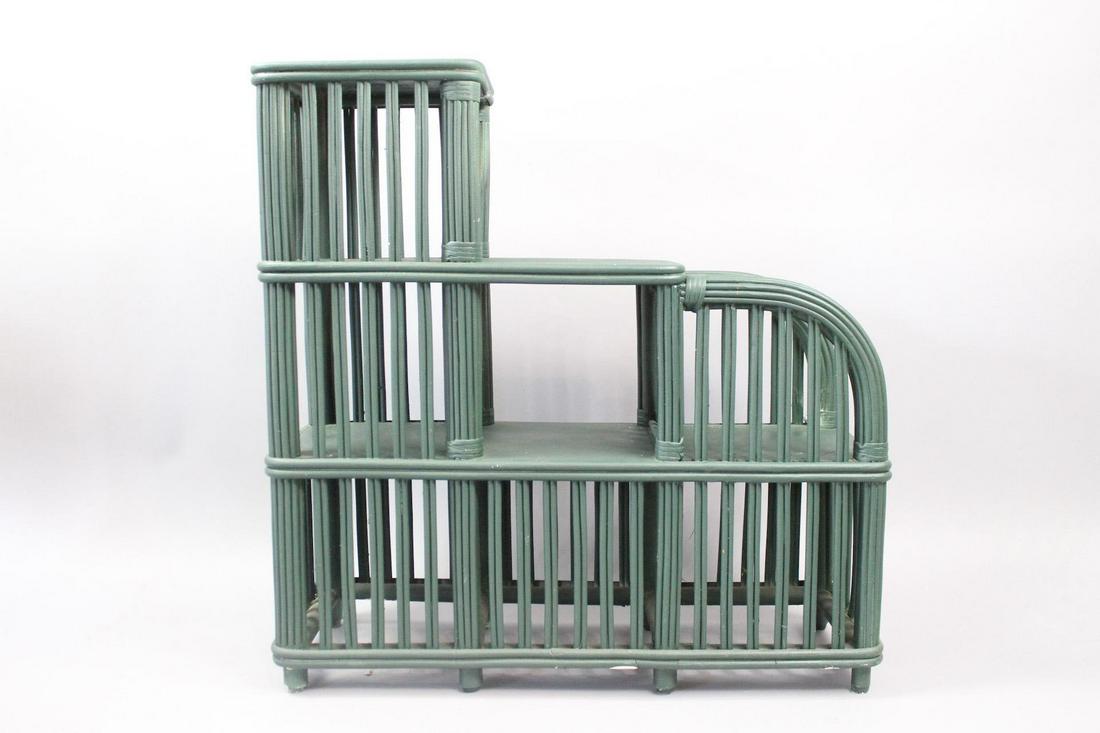 Art Deco 3 Tier Green Painted Wood Porch Plant Stand (1 of 8)