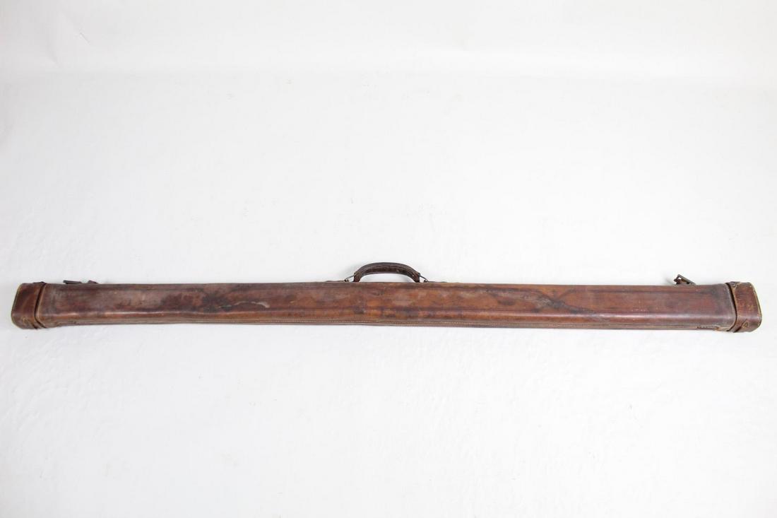 Vintage Embossed Brown Leather Blueprint Carrying Case (1 of 9)