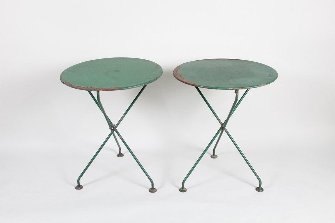 Pair of Early 20th C French Bistro Folding Tables (1 of 10)