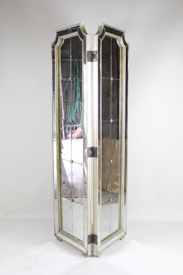 2 Panel Folding Mirror Room Divider Screen w/Wood Frame (1 of 9)