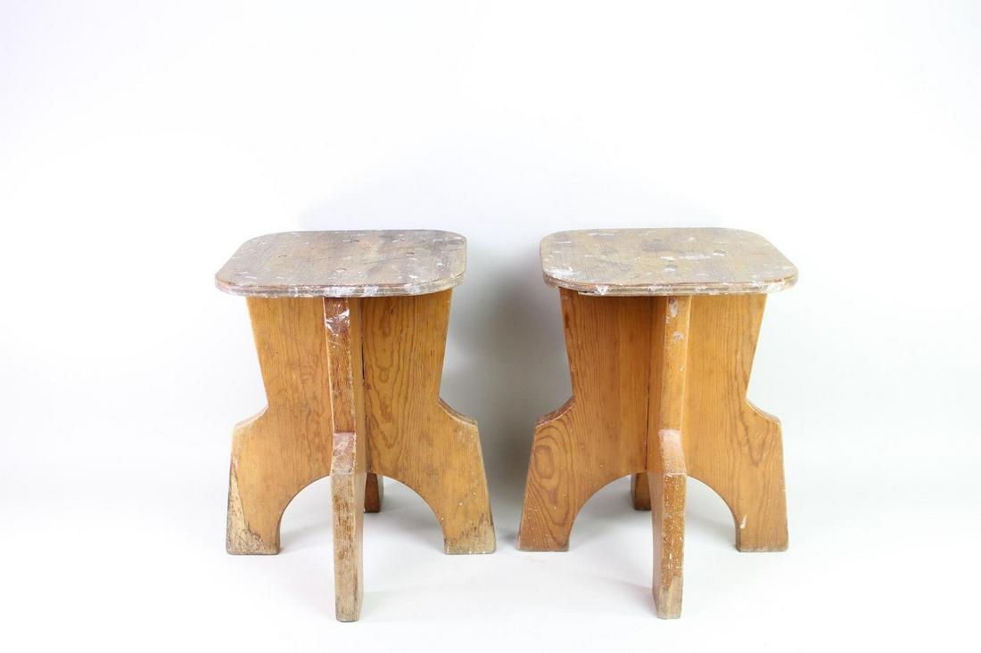 Pair of Mid-Century Modern Constructivist Stools, Table (1 of 8)