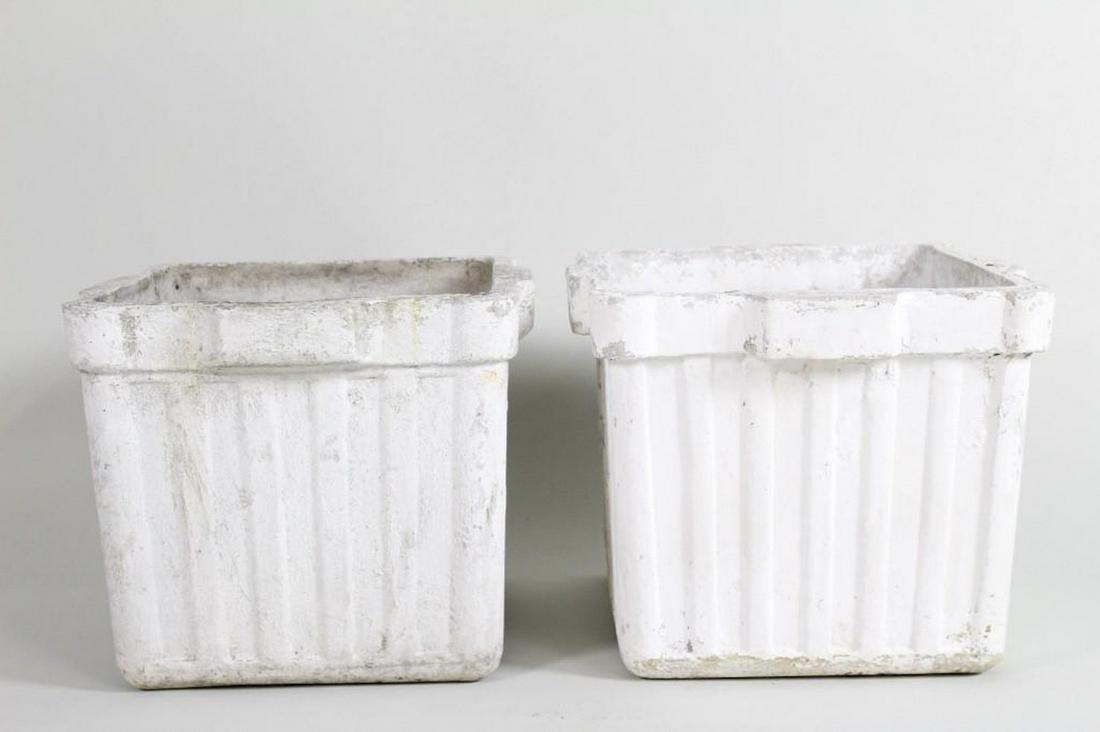Pair of Willy Guhl Industrial Square Ribbed Planters (1 of 19)
