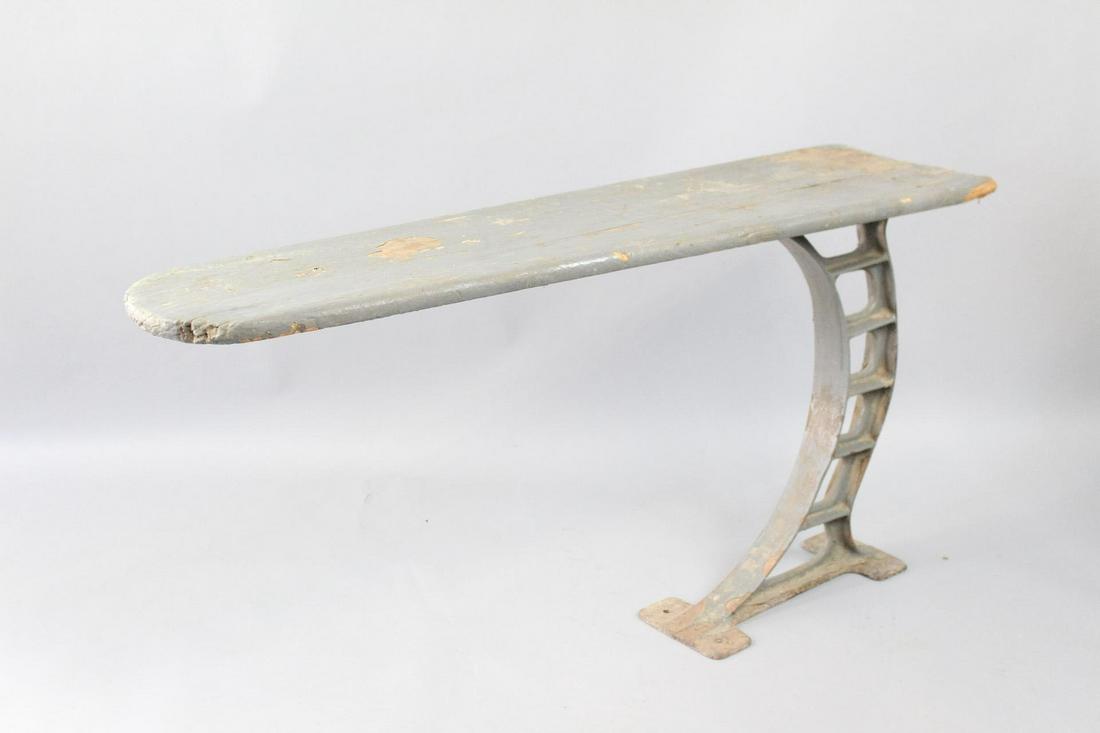Antique Industrial Cast Iron & Wood Ironing Board, 3/3 (1 of 10)