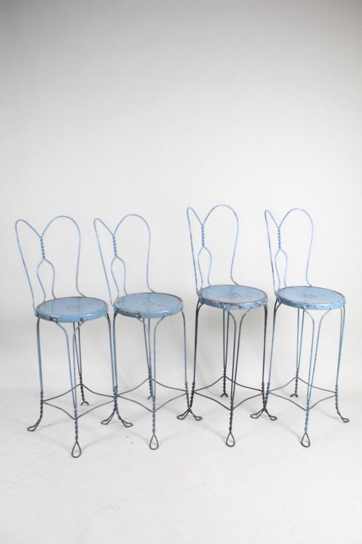 4 Mid-Century Metal Bistro Ice Cream Parlor Bar Chairs (1 of 18)