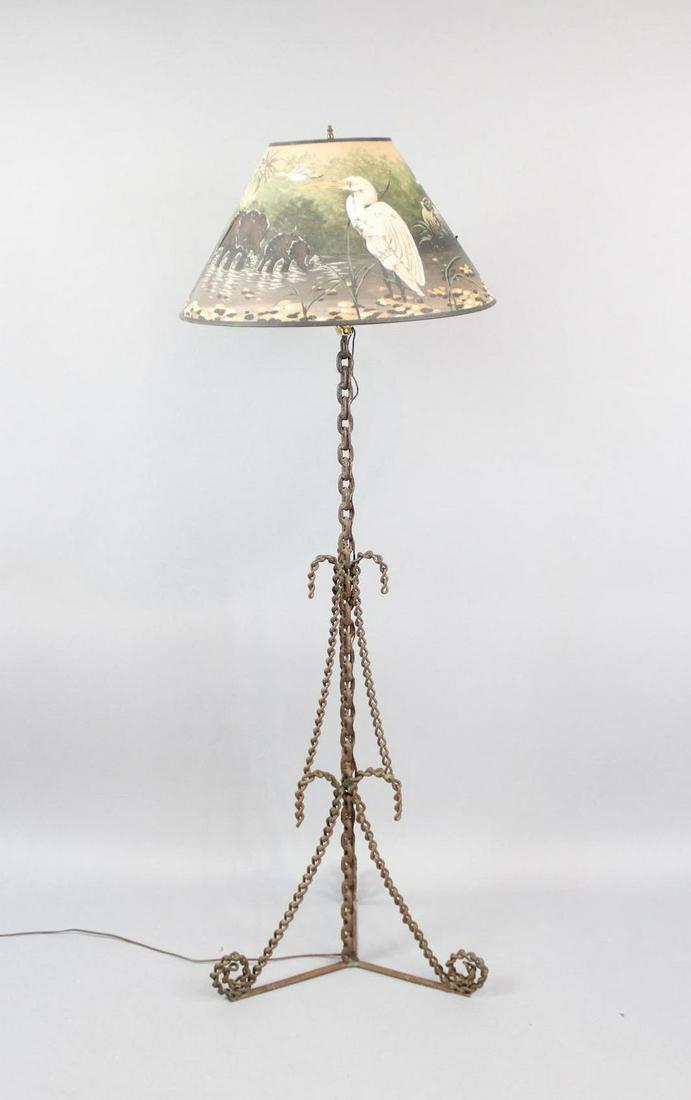 Chain Link Floor Lamp w/Painted Shade,Franz West Style (1 of 15)