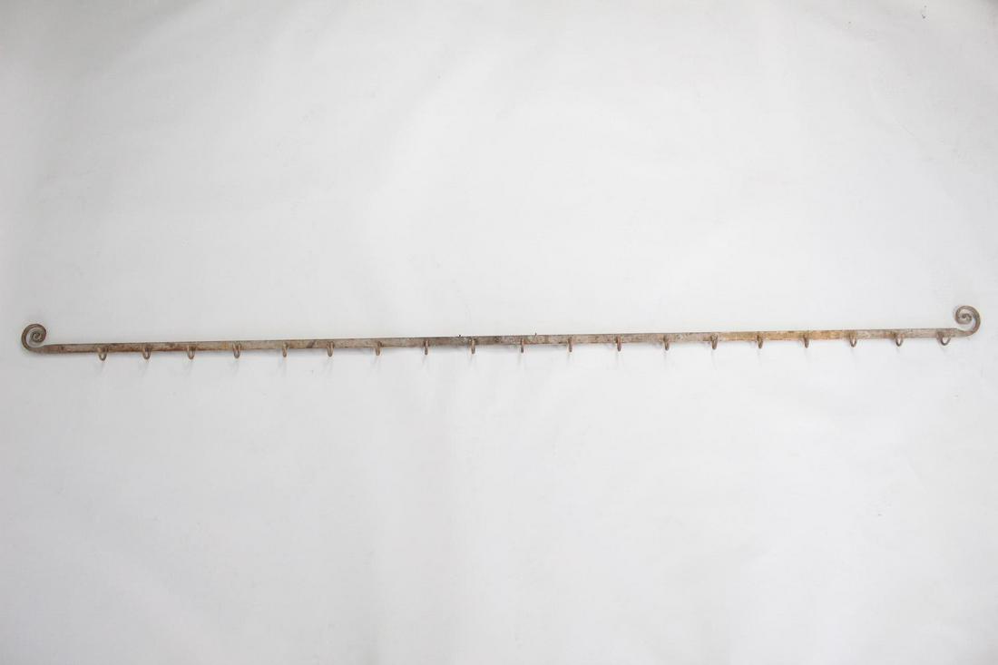 10 ft Long Wrought Iron Wall Mounted Butcher's Rack 1/2 (1 of 10)