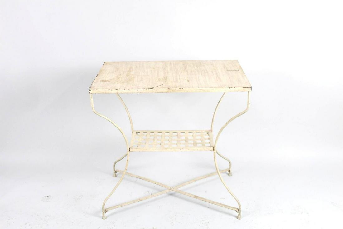 Antique Industrial English 2-Tier Patio Garden Table (1 of 7)