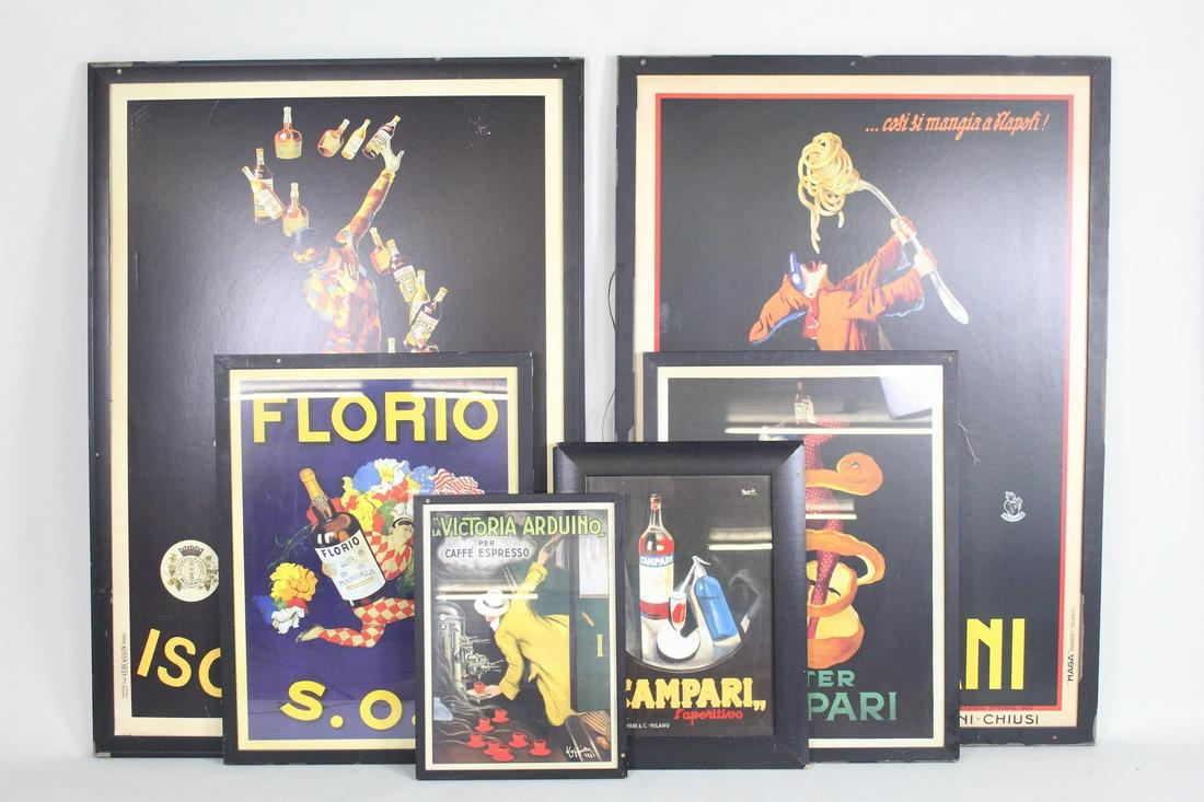 6 Italian Art Deco Reproduction Drink Posters, Campari (1 of 20)