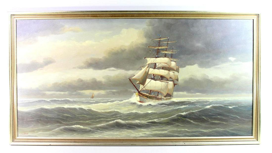 Large J. Winfried Clipper Ship Seascape Marine Painting (1 of 13)