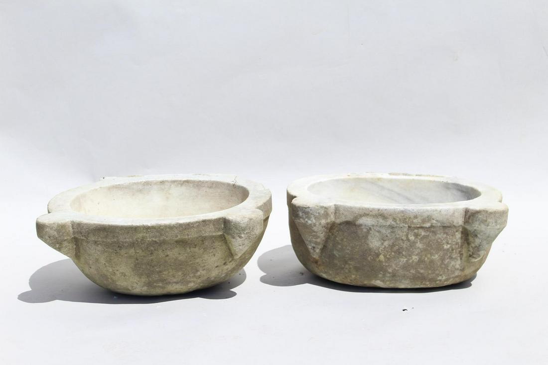 2 Turkish Stone Sink Basins, Bird Bath Planters (B) (1 of 8)