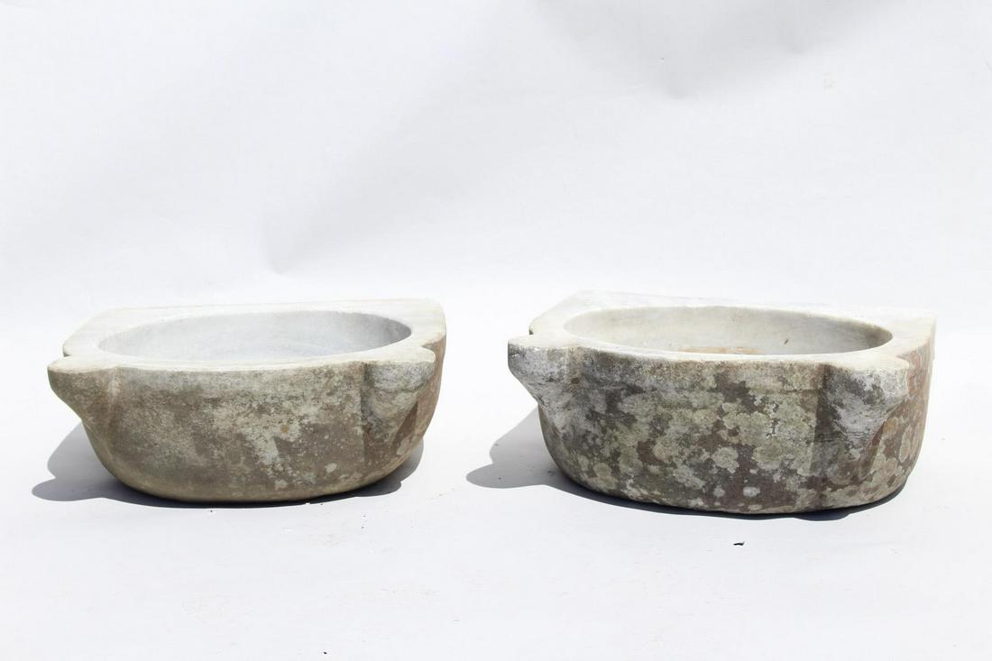 2 Turkish Stone Sink Basins, Bird Bath Planters (C) (1 of 8)