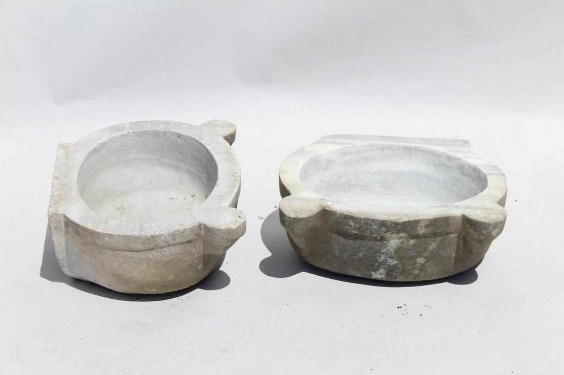 2 Turkish Stone Sink Basins, Bird Bath Planters (D) (1 of 7)