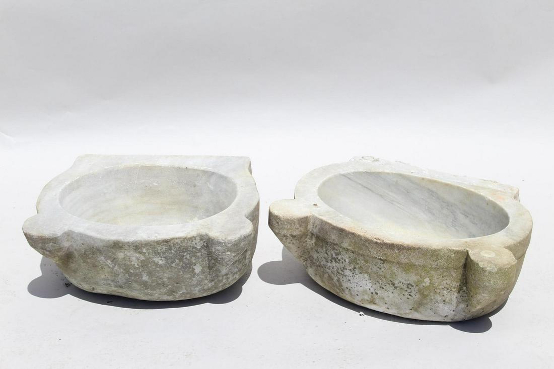 2 Turkish Stone Sink Basins, Bird Bath Planters (F) (1 of 9)