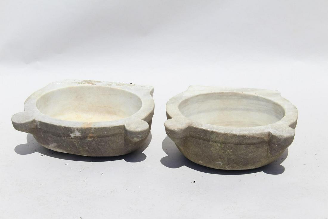 2 Turkish Stone Sink Basins, Bird Bath Planters (G) (1 of 8)