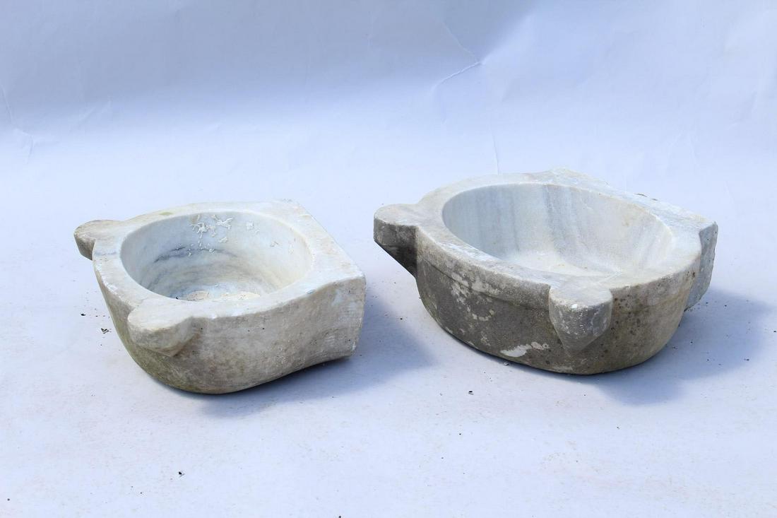 2 Turkish Stone Sink Basins, Bird Bath Planters (J) (1 of 6)