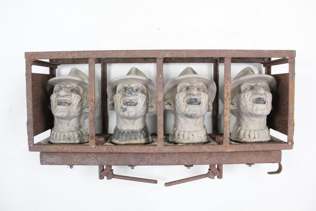 Industrial Squirt Toy Gun Mold, Freddy Krueger Elm St: Industrial Squirt Gun Mold, Freddy Krueger Elm St. Six injection molds in metal, mounted in two frames, used in factories to make toys in rubber or plastic. These mold is for a Nightmare on Elm Street