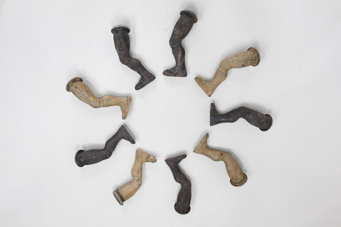 Lot of 9 Industrial Toy Doll Leg Molds, Lace Up Boots (1 of 17)