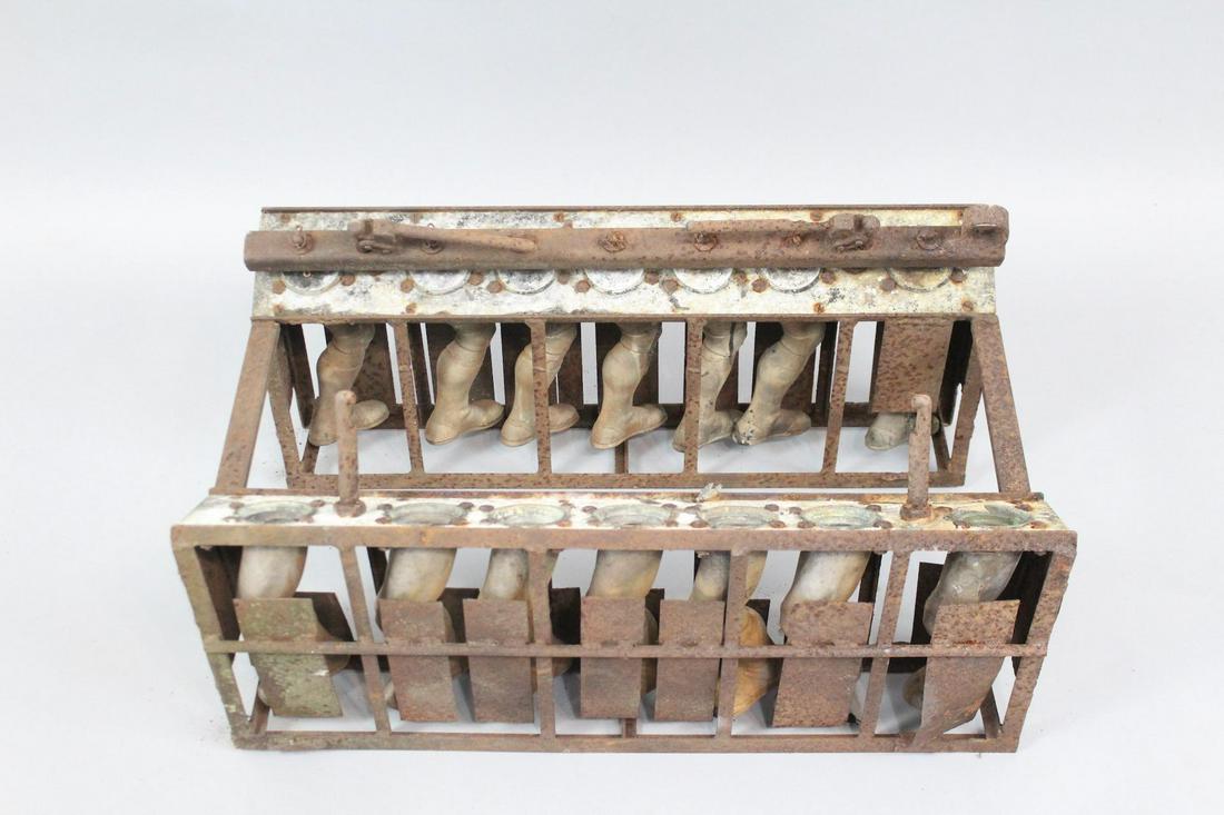 Double Set Industrial Metal Doll Molds, Army Boot & Leg (1 of 9)