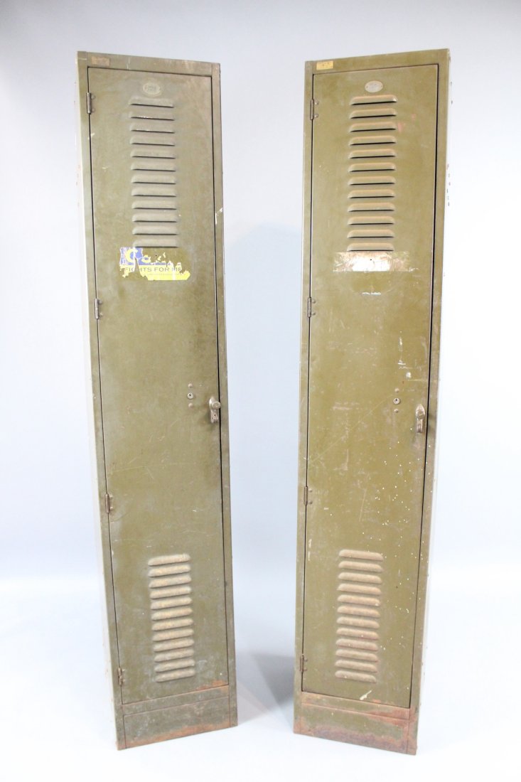 Pair of Industrial NY State Military Navy Lockers (1 of 8)