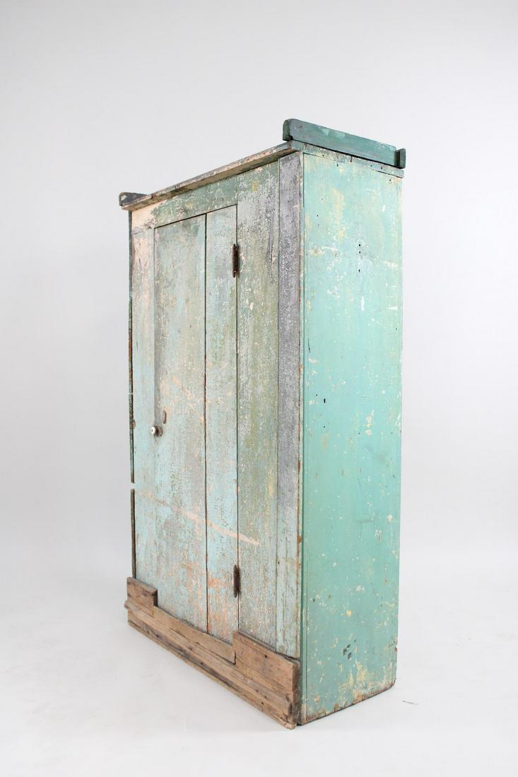 Primitive Antique Green Painted Jelly Cupboard Cabinet, Country Farm House (1 of 11)