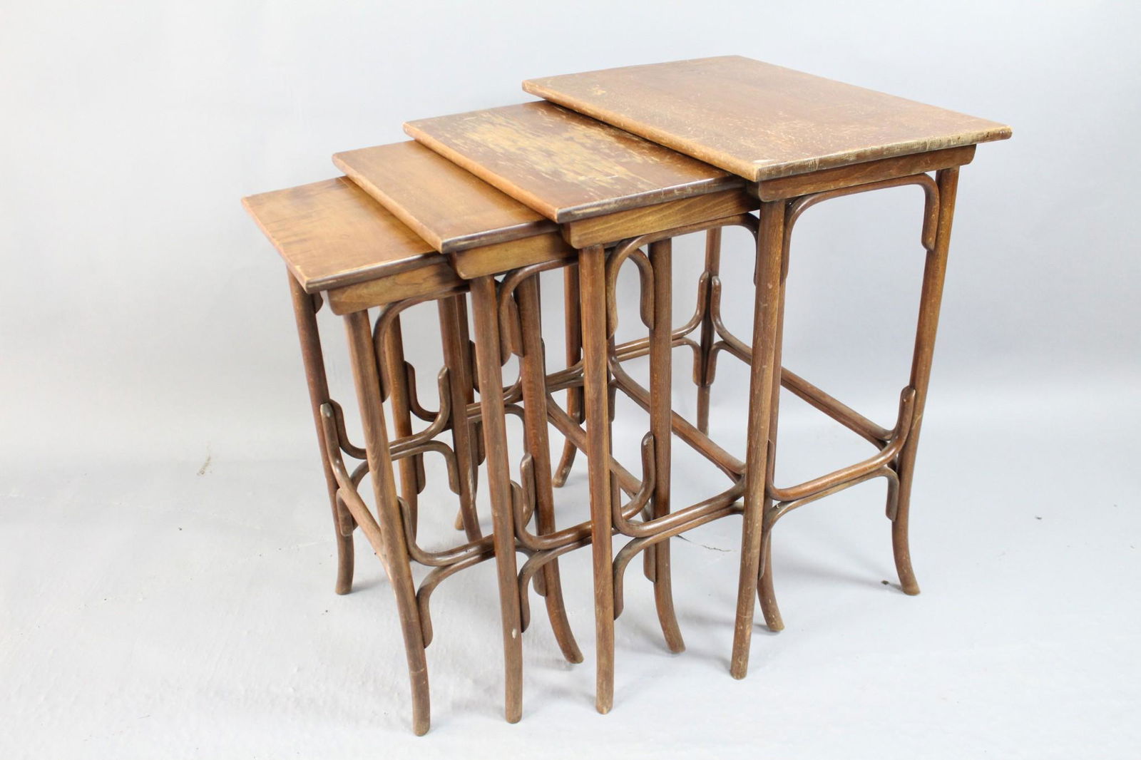 Set of 4 Thonet No 10 Style Bentwood Nesting Side Tables (1 of 12)