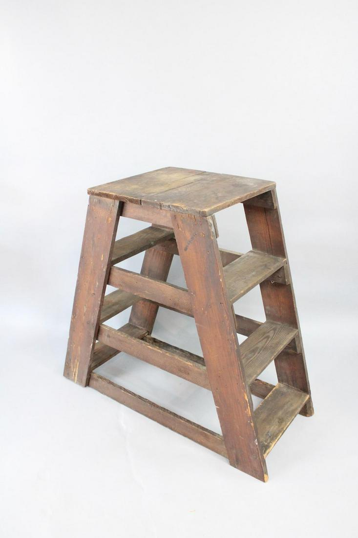 Industrial Large A-Shaped Double Sided Wooden Ladder Steps (1 of 11)
